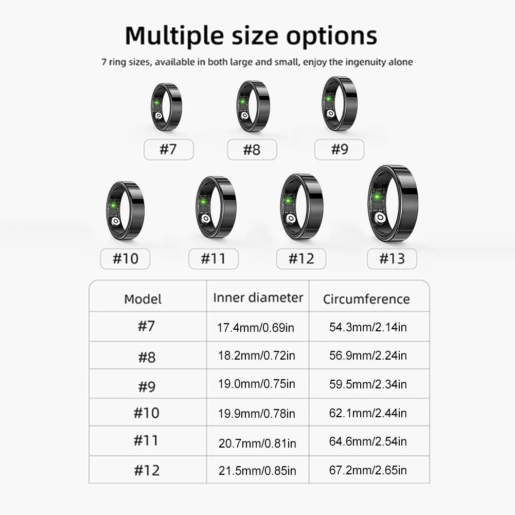 SR09 Smart Ring Health Tracker Bluetooth-Compatible 5.1 Fitness Ring with Gesture Control Fitness & Sleep Monitor for Women Men